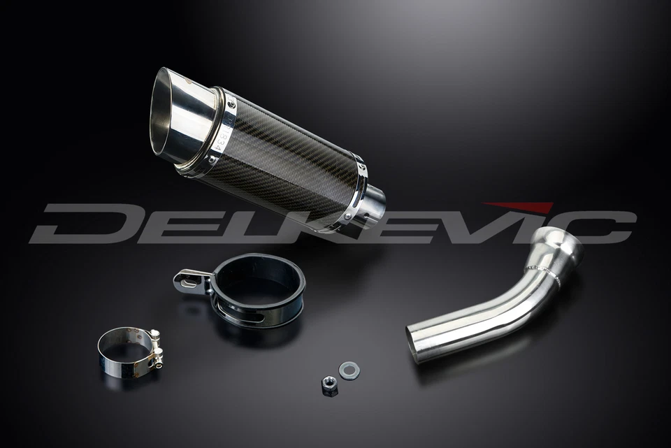 BMW K1200R 2005-2009 Delkevic Slip On 8" Round Carbon Exhaust Muffler Kit - Image 3 of 4