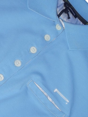 Womens Pirelli Polo Shirt Size 38 Xs Extra Small Blue Short Sleeve Cotton Jersey - Picture 22 of 23
