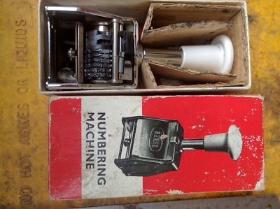 REXEL numbering machine  no.4535 6 wheels 8 actions. chrome