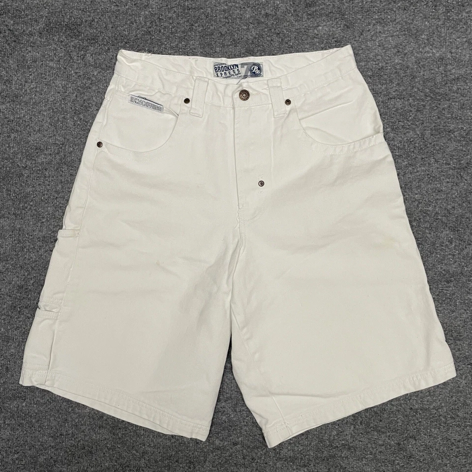 Pantalones Cortos De Colección Y2K Brooklyn Xpress Para Hombres 30 Blancos Sueltos Carpintero Hip Hop Grunge Foto 2 de 4