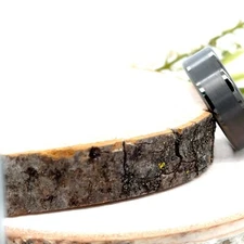 Black Tungsten 8mm Wedding Band Flat High Polished Edges Engraved Christmas Ring