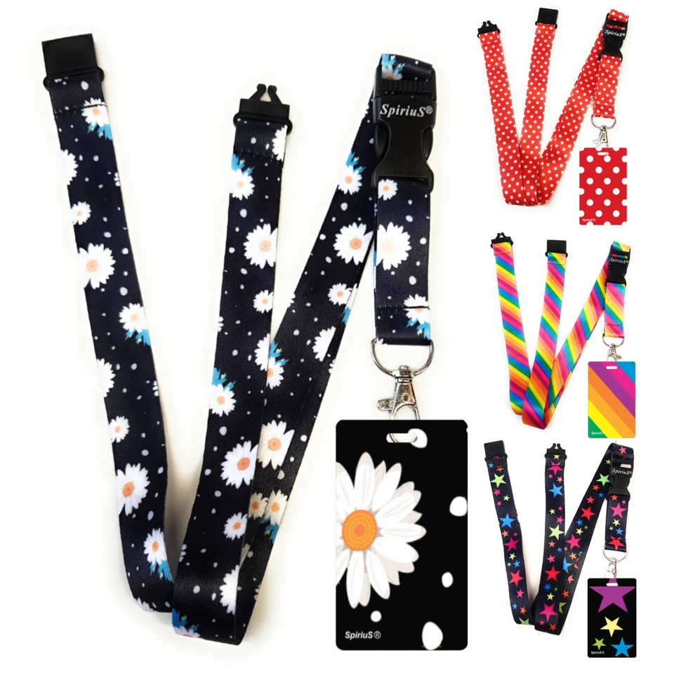 Unique Design id Badge Card Holder & Lanyard Neck Strap Spirius ( New prints)
