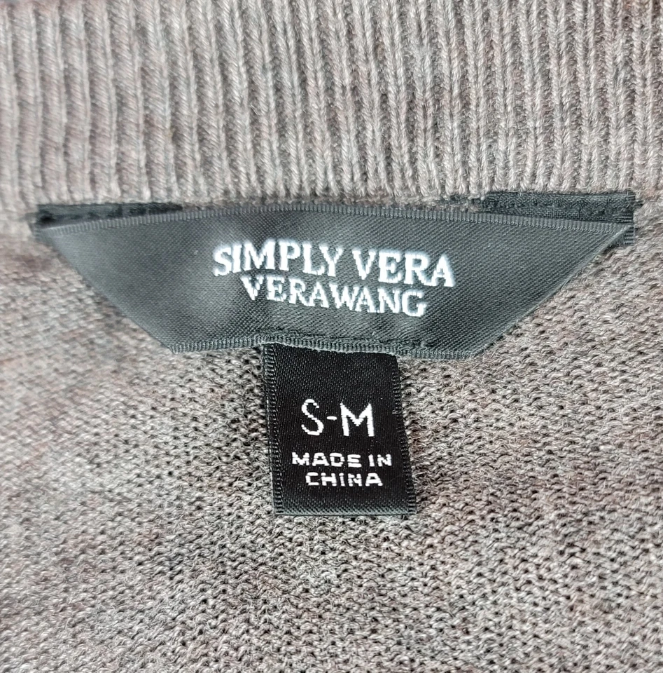 Womens simply vera vera wang Sweater Brown Sweater Wrap Small Medium - Изображение 3 из 4
