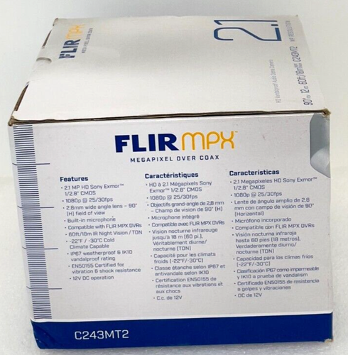 FLIR MPX C243MT2 2.1 MP Vandal-Resistant Outdoor HD-CVI Dome Camera W/Audio - Picture 4 of 7