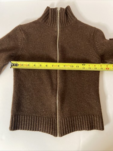 Esprit Jeans Sweater Merino Wool Full Zip Sweater Kids S Dark Brown - Picture 12 of 15