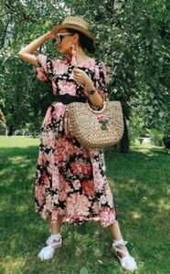 h and m floral maxi dress