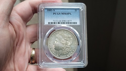 1881 S Morgan Silver Dollar $1 PCGS MS 64 Proof Like - Picture 2 of 9