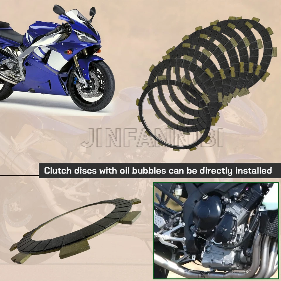 Clutch Friction Plates for Yamaha YZF-R1 YZF R1 1998 1999 2000 2001 2002 2003 - Image 3 of 4