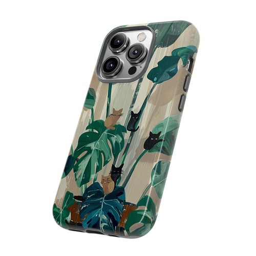 Phone-Ink iPhone, Pixel, Samsung Galaxy Case - Monstera Green Plant Cats - 第 39/191 張圖片