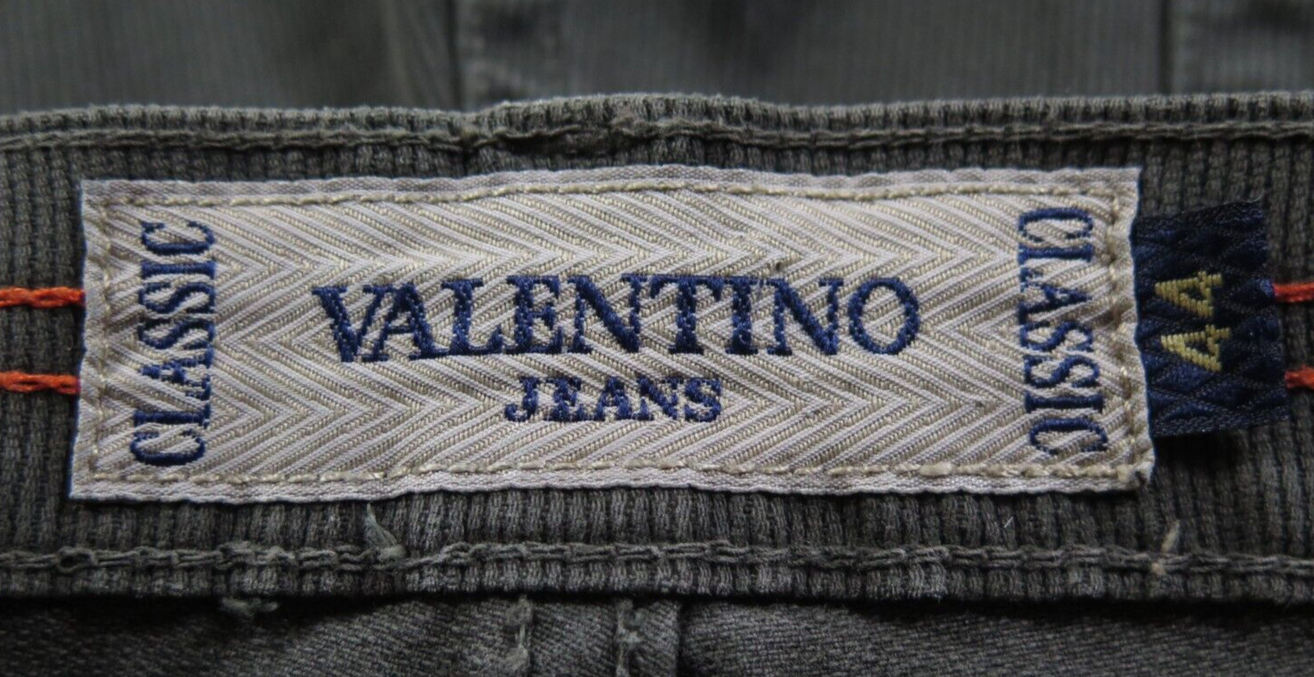 Valentino Jeans Men Cotton Corduroy Solid Green Casual Slack Pants 44x28 Big Man