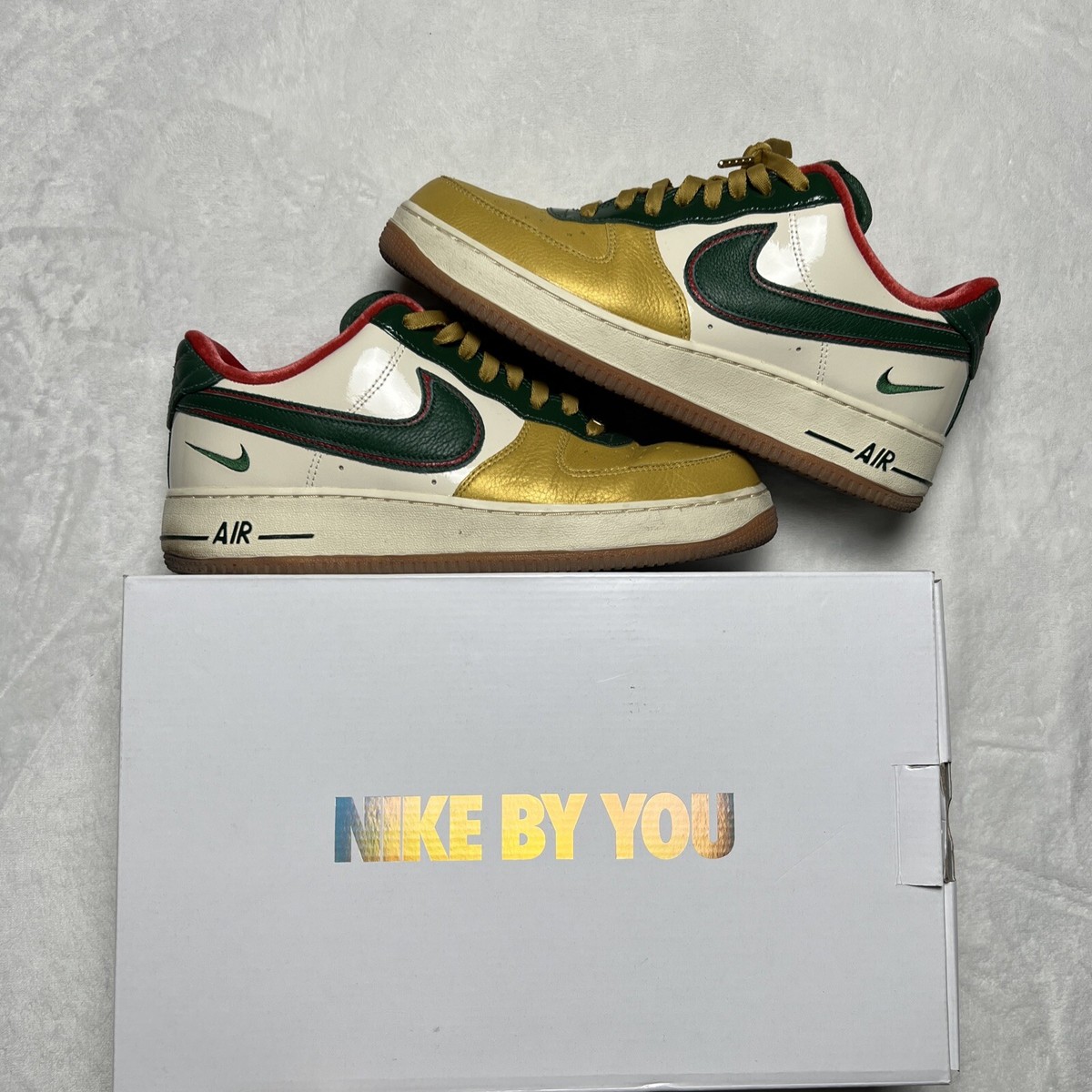 NIKE NIGEL SYLVESTER AIR FORCE BY YOU ID Cream Green Gold SZ 10 of