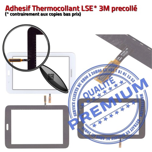 Vitre Tactile Noire SM-T110 LITE Galaxy TAB 3 Qualité Assemblée Adhésif Ecran - Photo 5/5