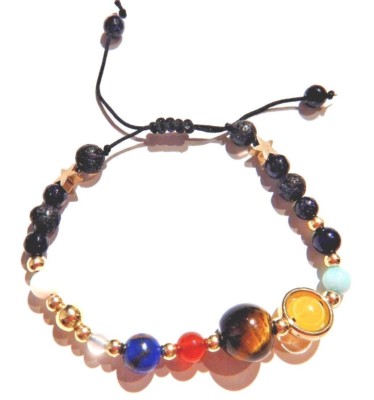 SOLAR SYSTEM MALA BEAD BRACELET gem stone planet galaxy space science prayer 1H