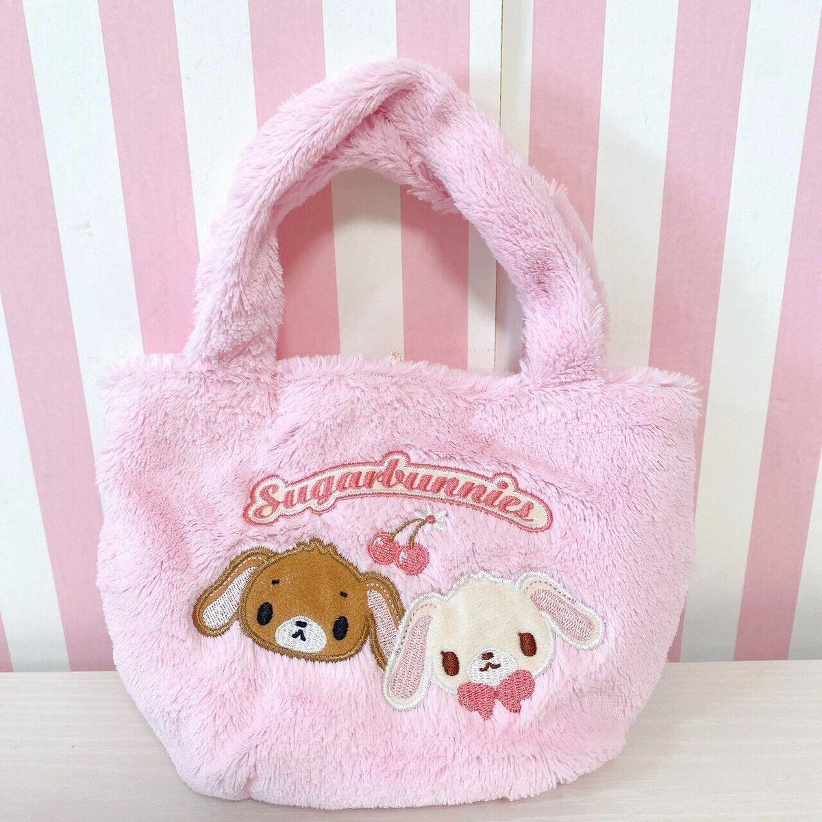 Sanrio Sugar Bunnies Mini Tote Bag Handbag Pink Fluffy Shirousa