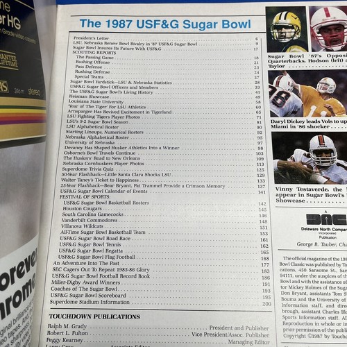 1987 Sugar Bowl Original Game Program LSU Vs Nebraska 53rd Annual 1/1/87 USF&G - Picture 11 of 15