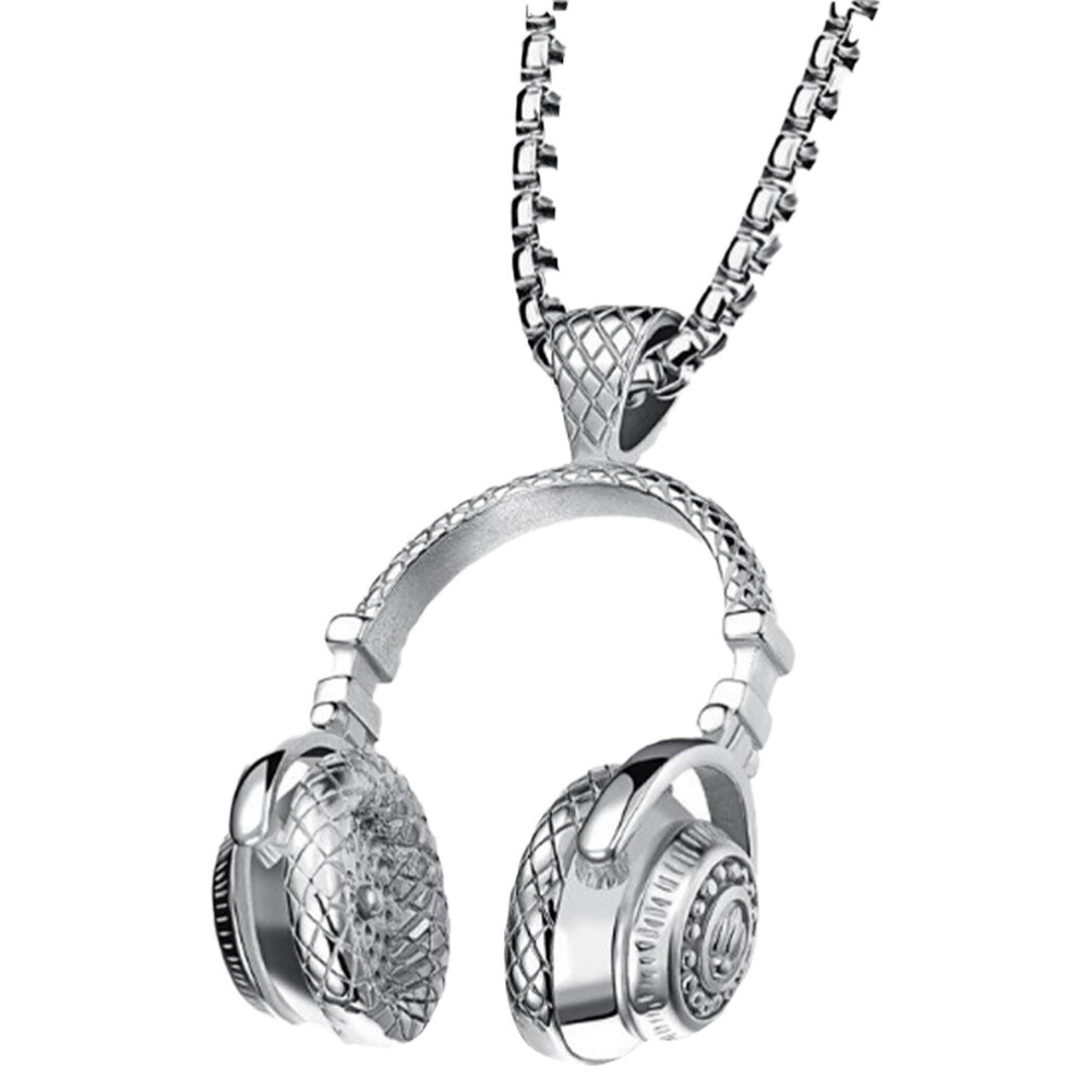 Titanium Steel Neck Accessory Headphone Necklace Music Choker Punk DJ