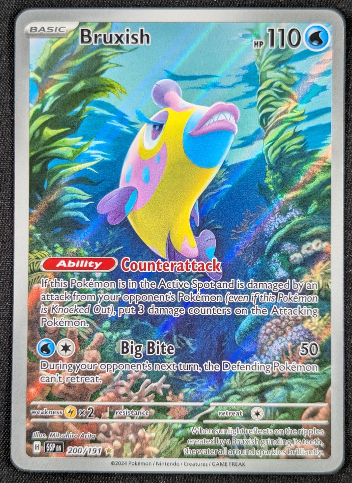 Bruxish 2024 Sparks Full Art Illustration Rare Pokemon Card 200/191 (NM)