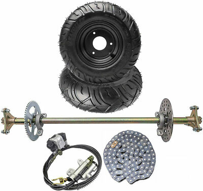 #ad 29quot; Go Kart Rear Axle Kit Sprocket Chain Hub Brake Caliper 6quot; Wheels ATV Quad $268.65