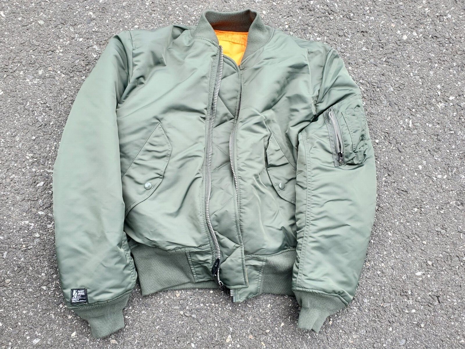 Made in USA MA1 VALLEY APPAREL US Army Pilot Flight Military Bomber AF