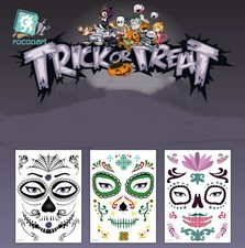 Halloween Trick Treat Water Transfer Temporary Fake Tattoo Sticker Face Makeup
