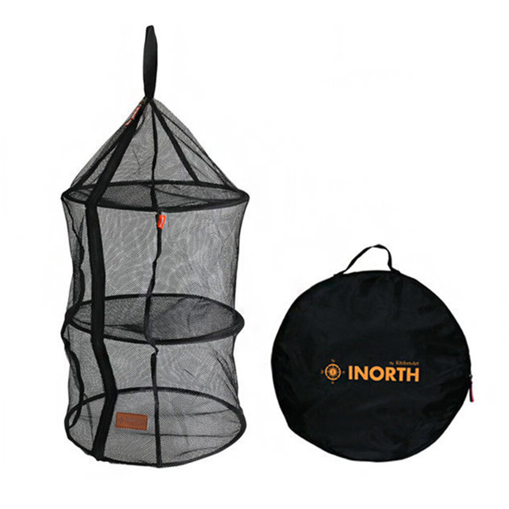 KITCHENART] Mesh Dryer Round Camping Dish Rack Foldable