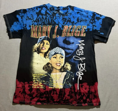 Mary J. Blige Shirt Mens Small Black Tie Dye Front And Back Short Sleeve Tee.