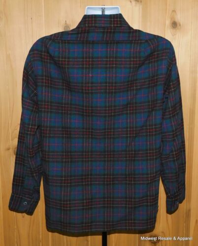 Camisa Pendleton de lana para hombre verde a cuadros con botones frontales talla M (desgarro) - Imagen 5 de 10
