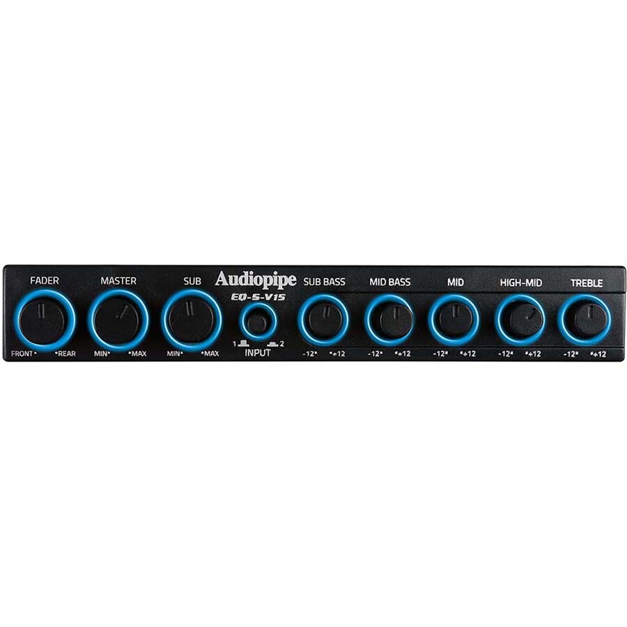 AUDIOPIPE EQ-5-V15 5-BAND GRAPHIC EQUALIZER W/ SUBWOOFER