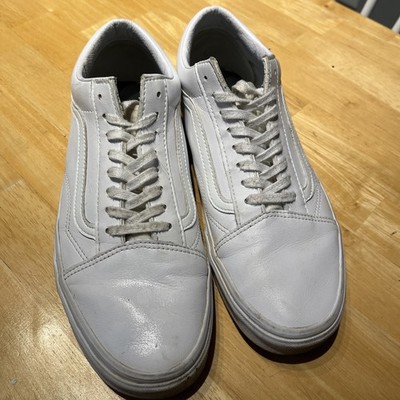 Vans White Leather Shoes Size 10 Men s