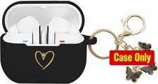 Soft Silicone Case with Gold Heart Pattern for Samsung Galaxy Buds 3 Pro and 3