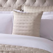 DUSK Pair x2 Set Vienna Quilted Satin Cushion Cover - Champagne Colour 65x65 NEW