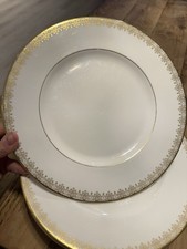 Royal Doulton Gold Lace Dinner Plates – Vintage 1950s–70s, Used, No Chips