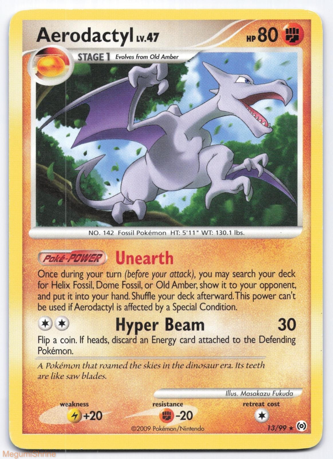 Aerodactyl 13/99 Arceus Non-Holo Rare Pokemon Card MP