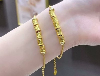 24K Pure Gold Lu Lu Tong 路路通 Beads Bracelet, 999 Gold Lu Lu Tong Beads Bracelet