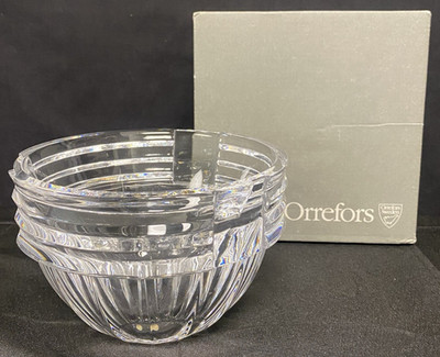 Orrefors Scheherazade Art Glass Bowl Erika Lagerbielke 4733 Etched Signed 6''