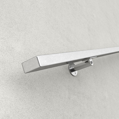 Muzata 5Ft Pre-Drilled Stair Handrail 1X2 Rectangular Brushed Wall Mounted