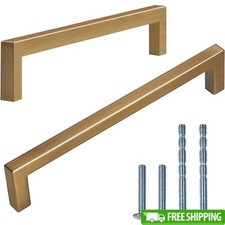 Gold Cabinet Pulls Brushed Brass Drawer Handles 10 Pack Zinc Hardware Set New