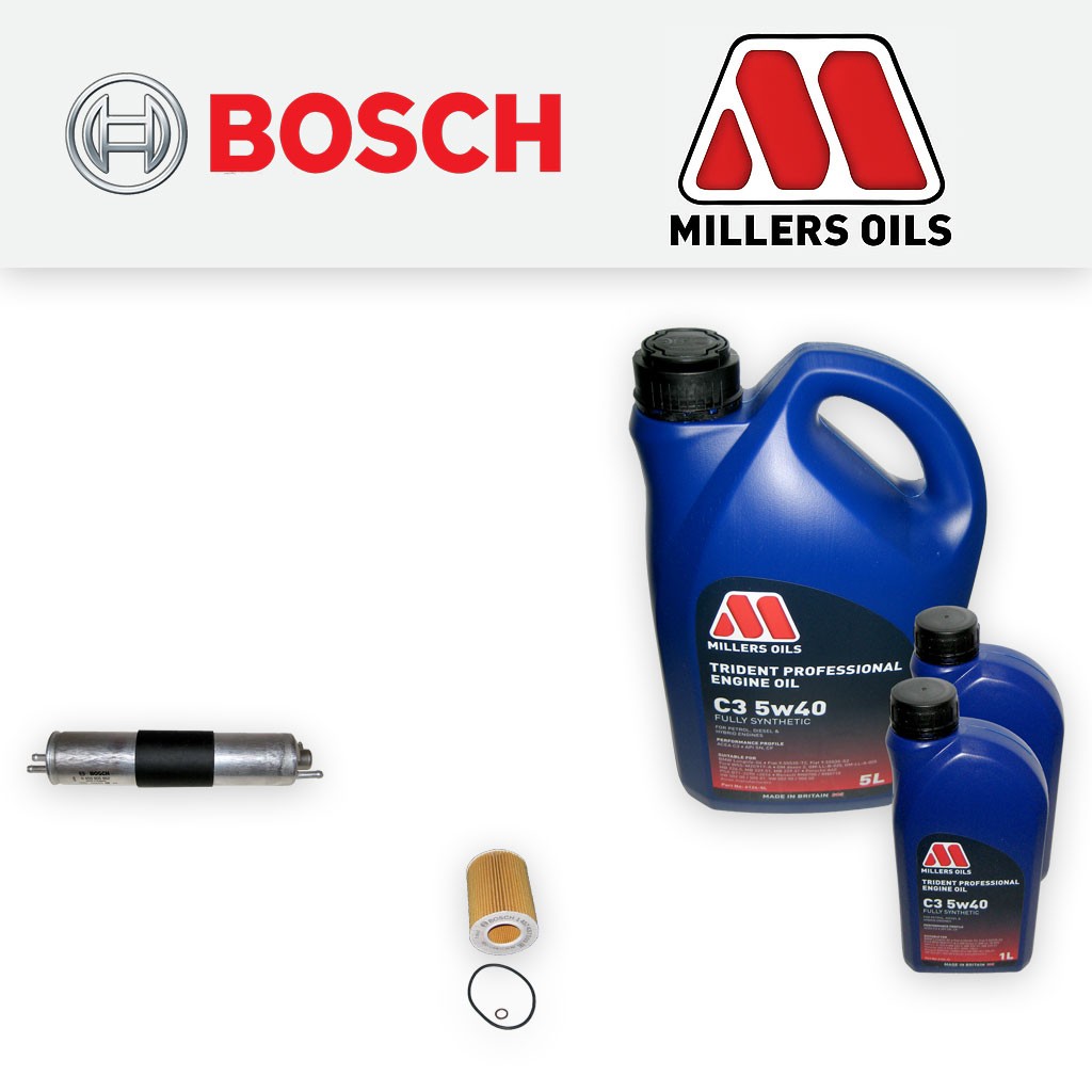 SERVICE KIT for BMW 3 SERIES E46 330I OIL FUEL FILTERS +5w40 LL OIL (2000-2007)