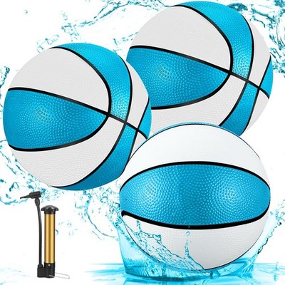 3 Pcs Pool Basketball 9'' Water Basketball Bulk with Pump for Swimming Indoor...