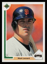 Mark Leonard 1991 Upper Deck #557 RC Rookie San Francisco Giants Baseball Card