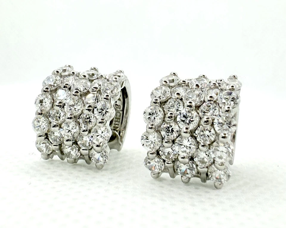 Pendientes de aro Sonia Bitton de plata de ley 925 circonita cúbica Foto 2 de 4