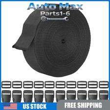 1 Inch/2.5cm 11 Yards Nylon Webbing Strap w/10 Set Plastic Buckles Side Release