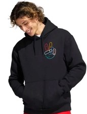 Adidas Originals OG Peace Sign Trefoil Hoodie Men  s Large Black