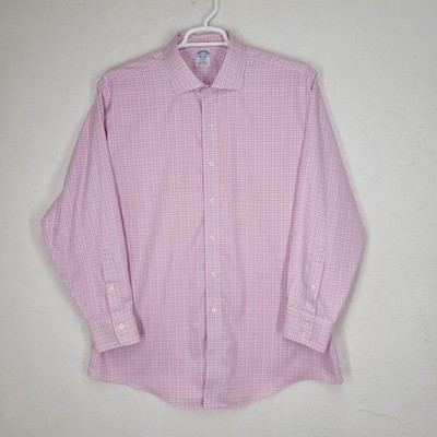 Brooks Brothers Regent Pink  Non Iron Supima Dress Shirt 17.5 / 34