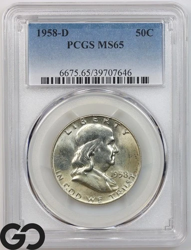 1958-D Franklin Half Dollar PCGS MS 65