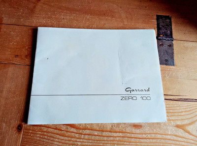 GARRARD ZERO 100 | INSTRUCTION MANUAL | HANDBUCH Englisch - Original