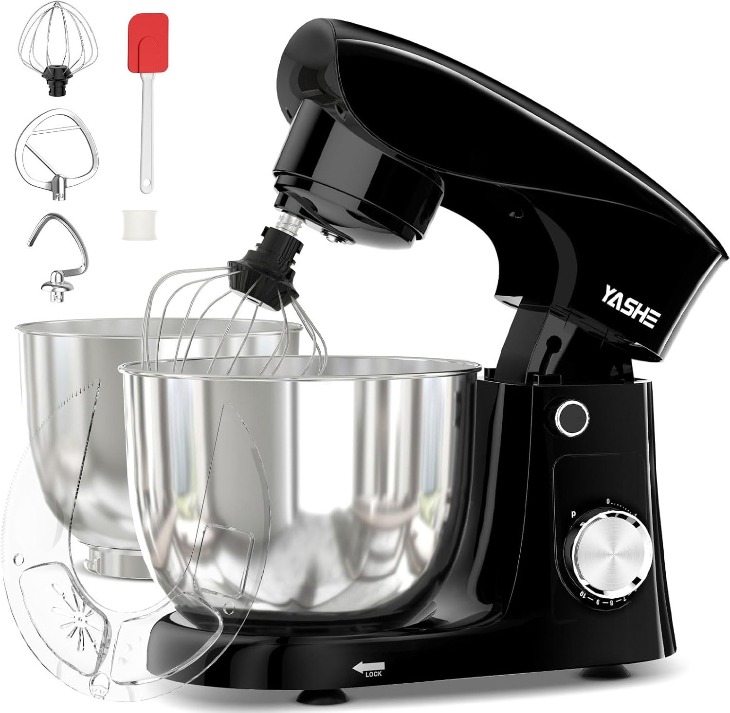 Impastatrice Planetaria 1500W, 2 Ciotole in Acciaio Inox 4,5L + 5L, 10+P Velocit