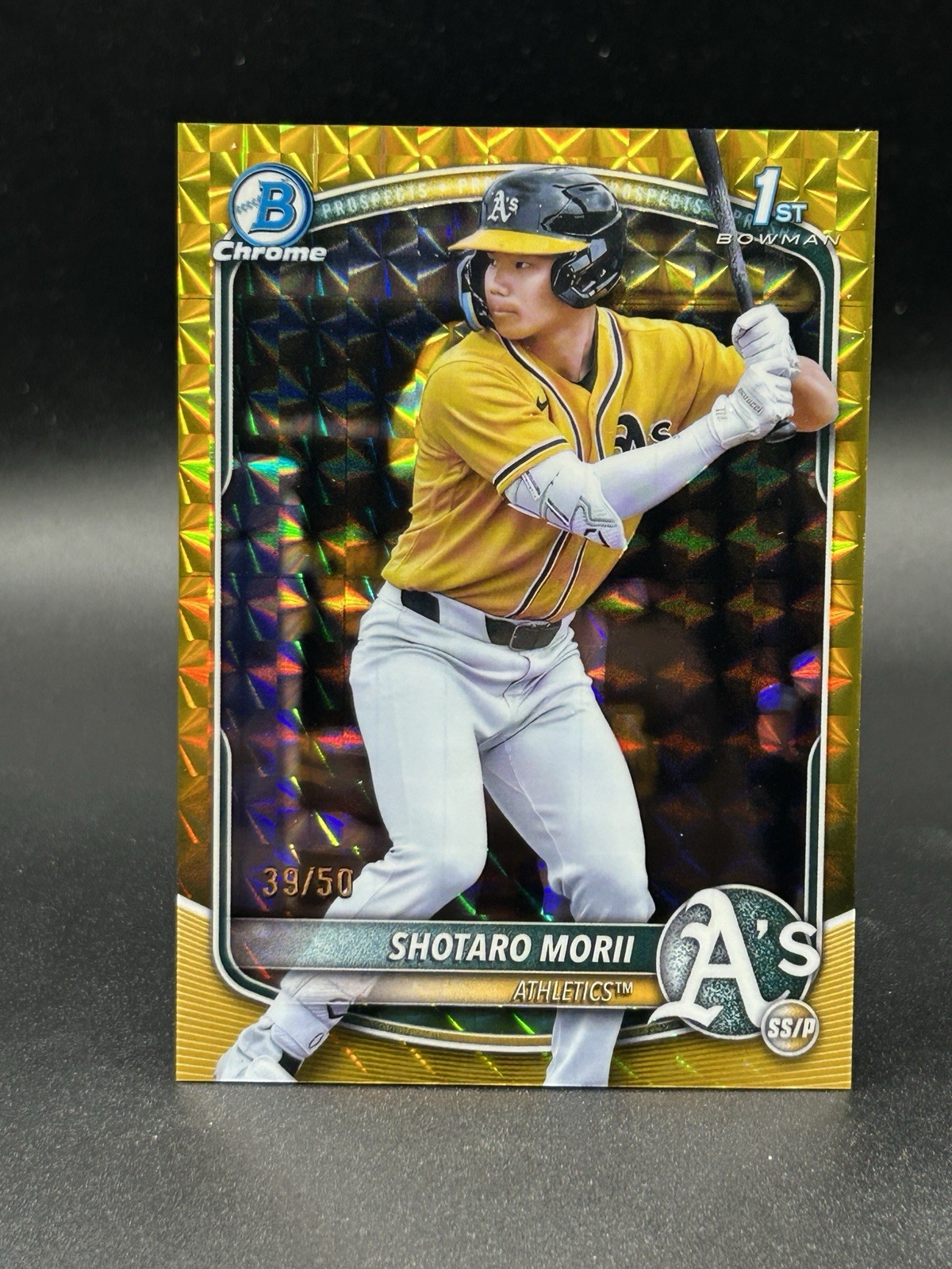 2025 Bowman Chrome Shotaro Morii 1st Gold Geometric Refractor 39/50 BCP-170