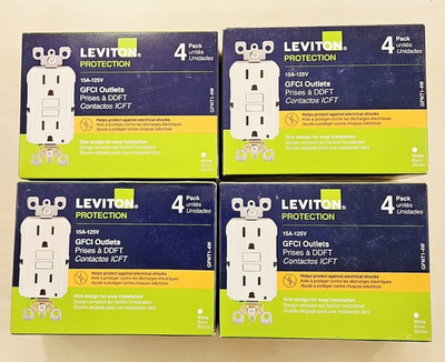 #ad #ad Leviton Protection GFNT1 4W 15A GFCI Outlets 4 Boxes Of Four 16 Total $159.00