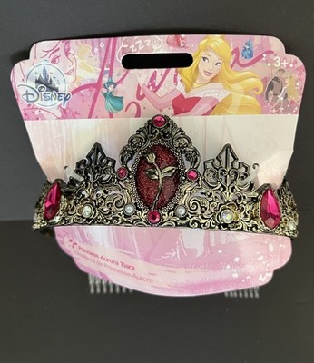 NWT Disney Store Sleeping Beauty Aurora Pink Rose Metal Tiara Costume Accessory